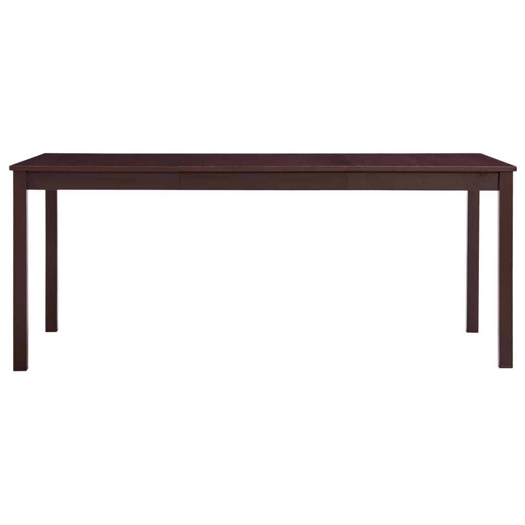 Dark Brown Pinewood Dining Table 180x90x73 cm