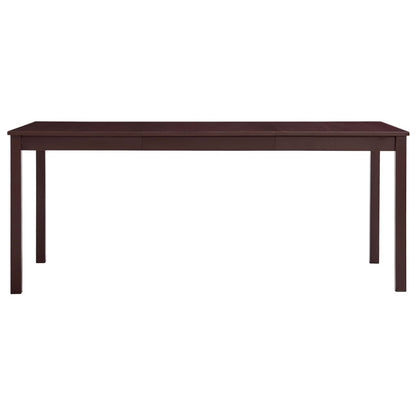 Dark Brown Pinewood Dining Table 180x90x73 cm