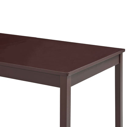 Dark Brown Pinewood Dining Table 180x90x73 cm