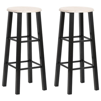 Sleek Black MDF Bar Stools Set of 2 - Modern & Stylish Seating