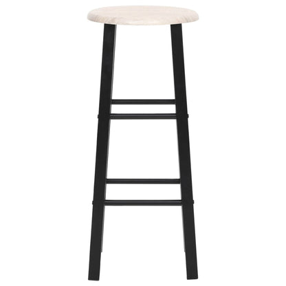 Sleek Black MDF Bar Stools Set of 2 - Modern & Stylish Seating