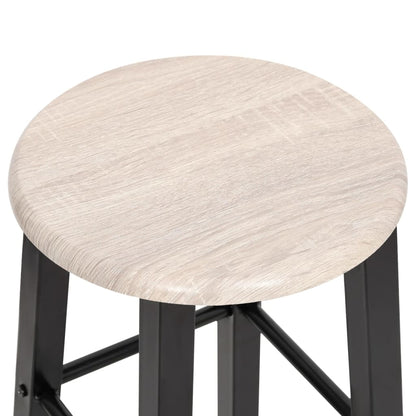 Sleek Black MDF Bar Stools Set of 2 - Modern & Stylish Seating