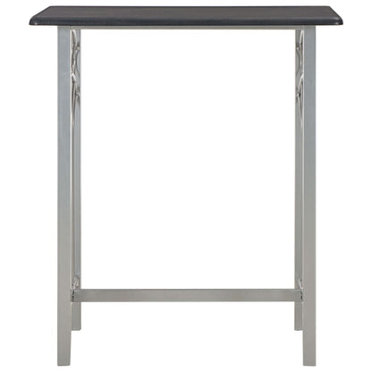 3 Piece Bar Set Wood and Steel Black