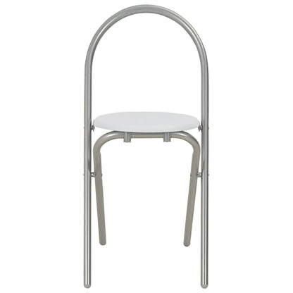 3 Piece Folding Dining Set with Storage Rack MDF and Steel White