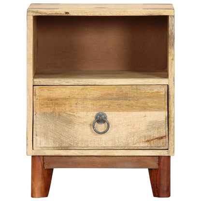 Solid Rough Mango Wood Bedside Cabinet - 40x30x52 cm