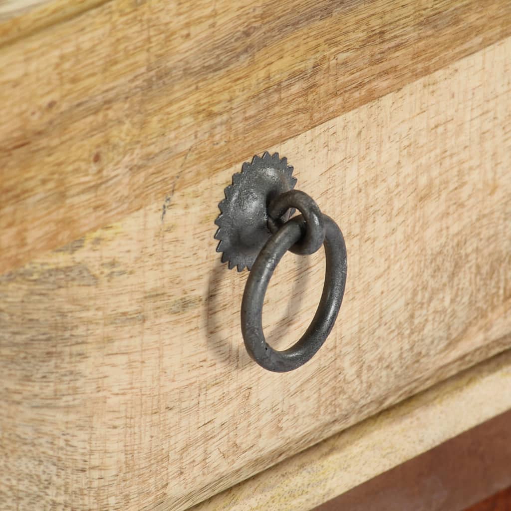 Solid Rough Mango Wood Bedside Cabinet - 40x30x52 cm