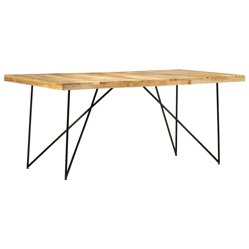 Solid Mango Wood Dining Table 180x90 cm - Natural Finish