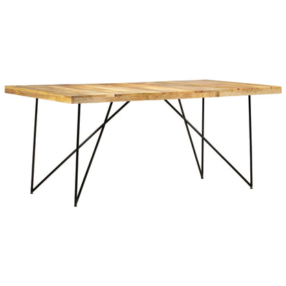 Solid Mango Wood Dining Table 180x90 cm - Natural Finish