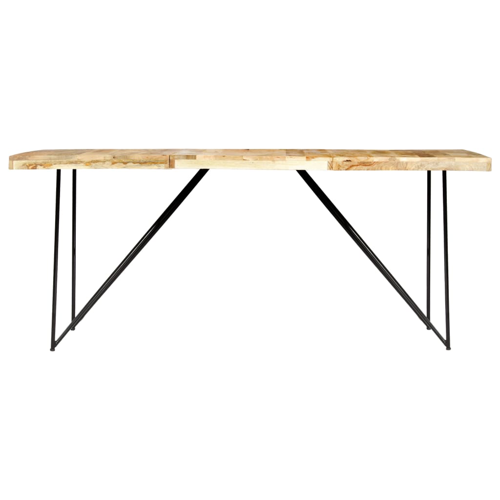 Solid Mango Wood Dining Table 180x90 cm - Natural Finish