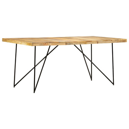 Solid Mango Wood Dining Table 180x90 cm - Natural Finish
