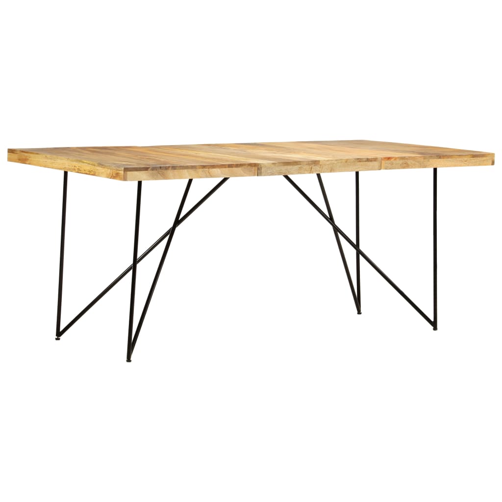Solid Mango Wood Dining Table 180x90 cm - Natural Finish