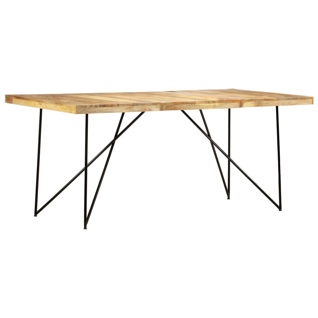 Solid Mango Wood Dining Table 180x90 cm - Natural Finish