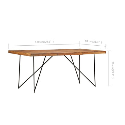 Solid Acacia Wood Dining Table 180x90x76 cm - Elegant & Durable