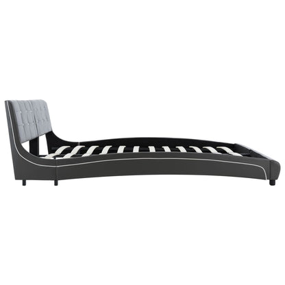 Bed Frame without Mattress Grey Faux Leather 180x200 cm Super King