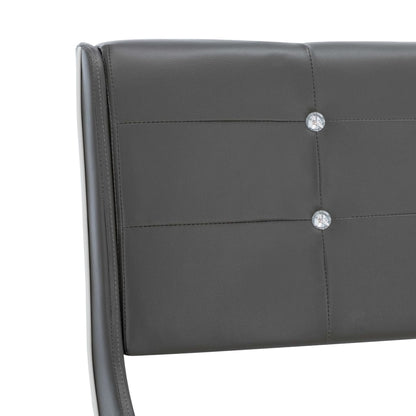 Bed Frame without Mattress Grey Faux Leather 180x200 cm Super King
