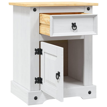 Mexican Pine Bedside Cabinet, Corona Range, White, 53x39x67 cm