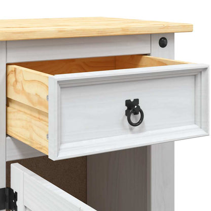 Mexican Pine Bedside Cabinet, Corona Range, White, 53x39x67 cm