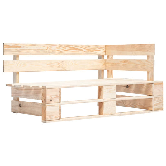 Rustic Wood Garden Pallet Corner Bench - Natural Finish
