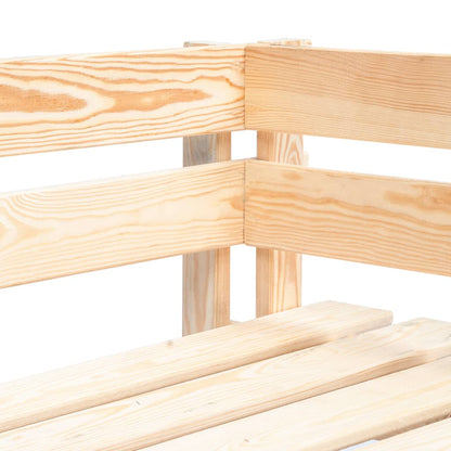 Rustic Wood Garden Pallet Corner Bench - Natural Finish