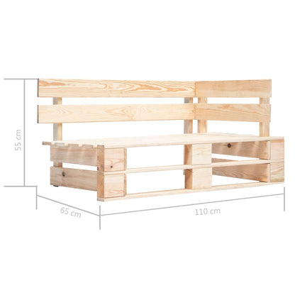 Rustic Wood Garden Pallet Corner Bench - Natural Finish