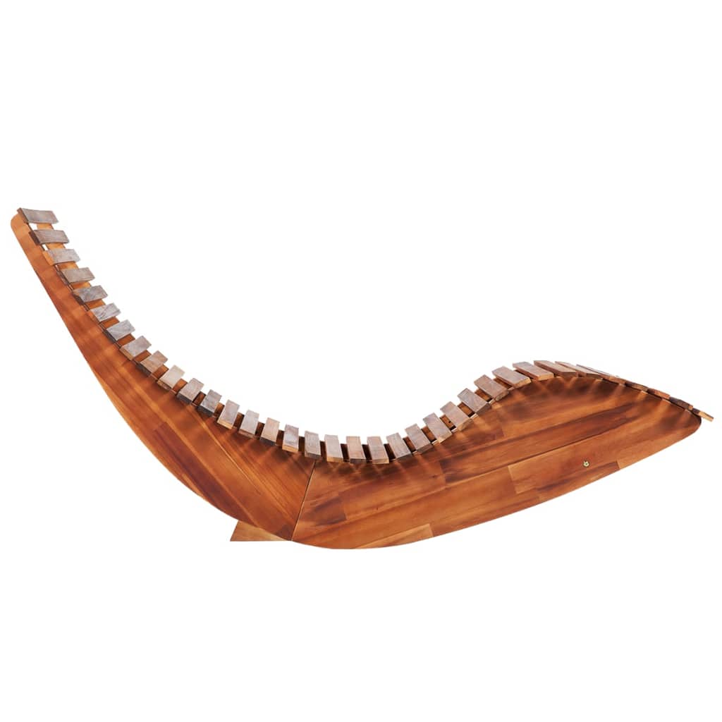 2-Piece Acacia Wood Rocking Sun Loungers - Durable & Stylish