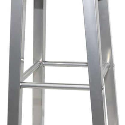 Modern Silver & Brown Bar Stools - Set of 4, MDF Finish