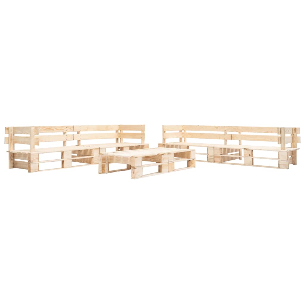 6 Piece Garden Pallet Lounge Set Wood Natural