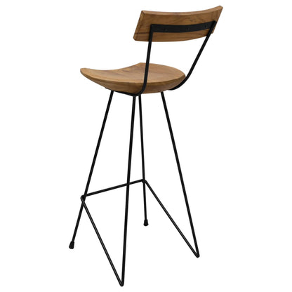 Solid Teak Wood Bar Stools, Set of 2 - Durable & Stylish Seating