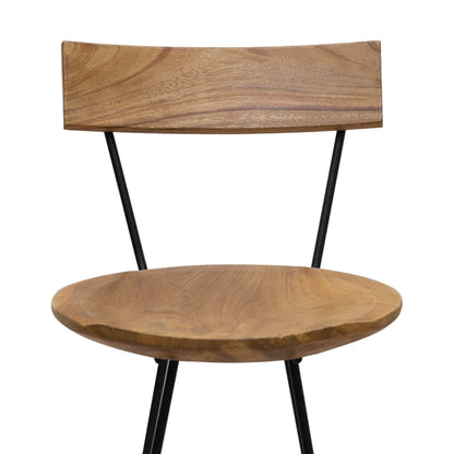 Solid Teak Wood Bar Stools, Set of 2 - Durable & Stylish Seating