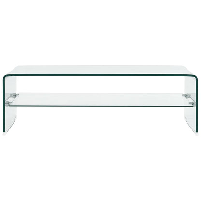 Coffee Table Clear 98x45x31 cm Tempered Glass