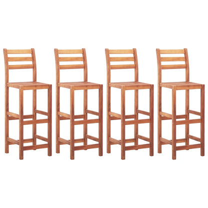 Set of 4 Bar Chairs in Solid Acacia Wood – Stylish & Durable Seating