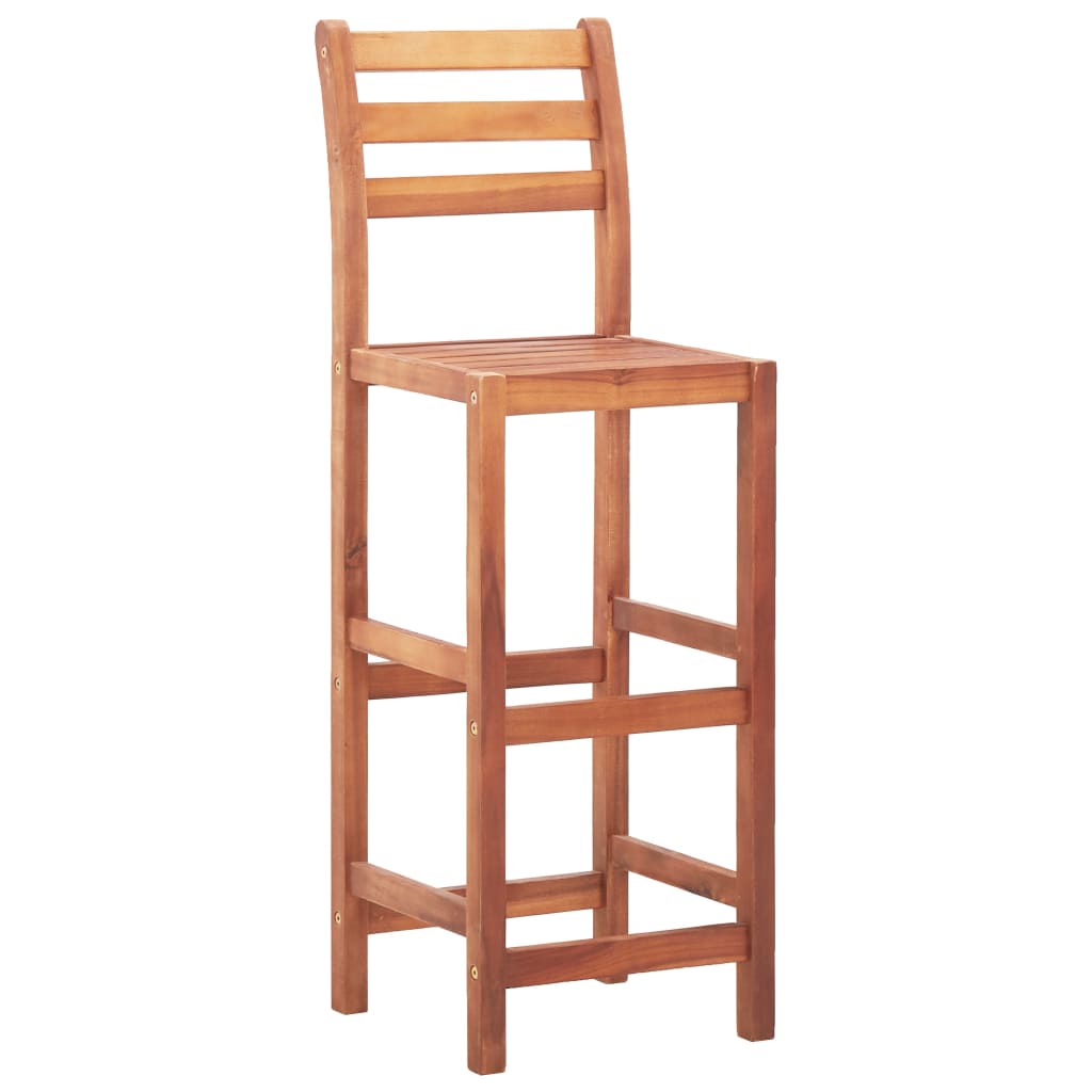 Set of 4 Bar Chairs in Solid Acacia Wood – Stylish & Durable Seating