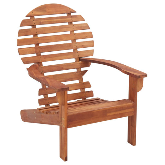 Elegant Solid Acacia Wood Adirondack Chair for Outdoor Relaxation