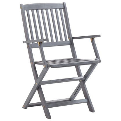 2-Piece Solid Acacia Wood Folding Outdoor Chairs Set