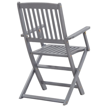 2-Piece Solid Acacia Wood Folding Outdoor Chairs Set