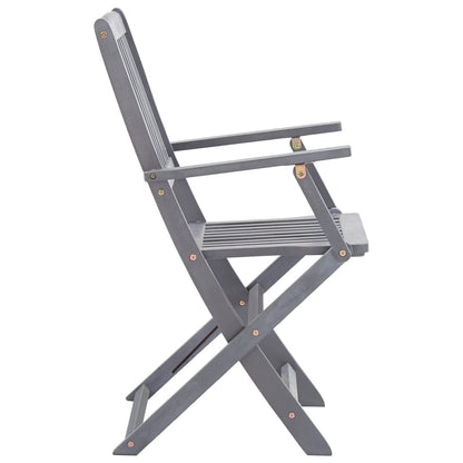 4-Piece Solid Acacia Wood Folding Outdoor Chairs Set