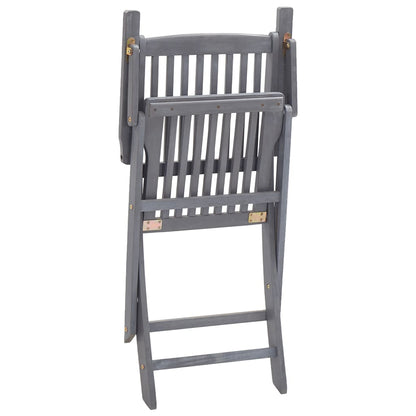 4-Piece Solid Acacia Wood Folding Outdoor Chairs Set
