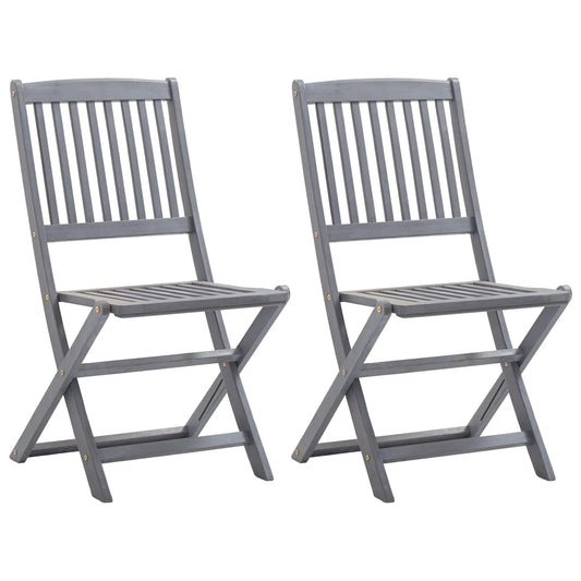 Solid Acacia Wood Folding Outdoor Chairs, 2-Pack - Durable & Stylish