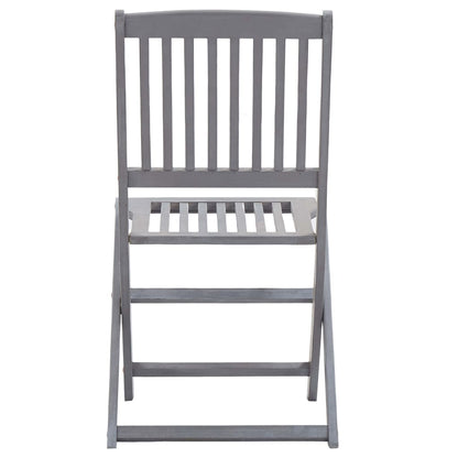 4-Piece Folding Outdoor Chairs, Solid Acacia Wood, Natural Finish