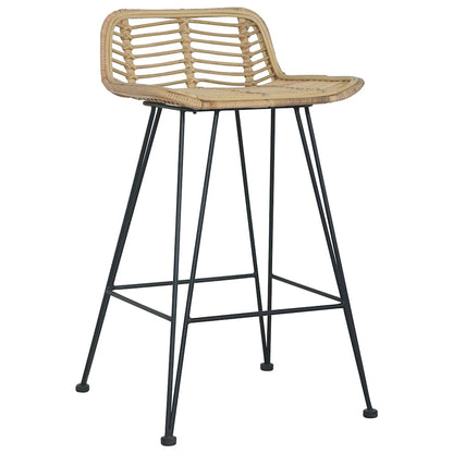 Natural Rattan Bar Chairs Set of 2 - Stylish & Durable Seating