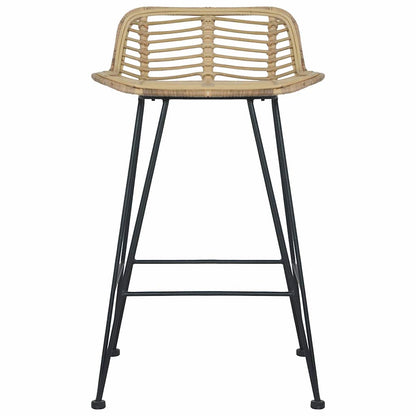 Natural Rattan Bar Chairs Set of 2 - Stylish & Durable Seating