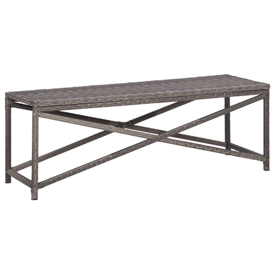 Stylish 120cm Grey Poly Rattan Garden Bench - Durable & Chic