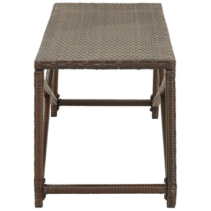 Brown Poly Rattan Garden Bench - 120 cm Stylish Outdoor Seating