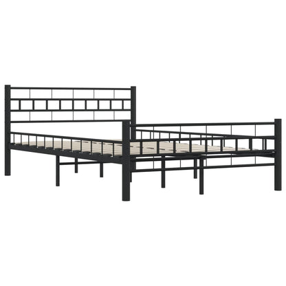 Bed Frame without Mattress Black Steel 140x200 cm