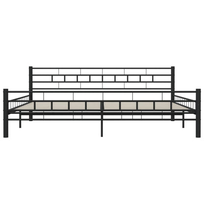 Sleek Black Steel Bed Frame 200x200 cm - No Mattress Included