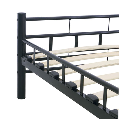 Sleek Black Steel Bed Frame 200x200 cm - No Mattress Included