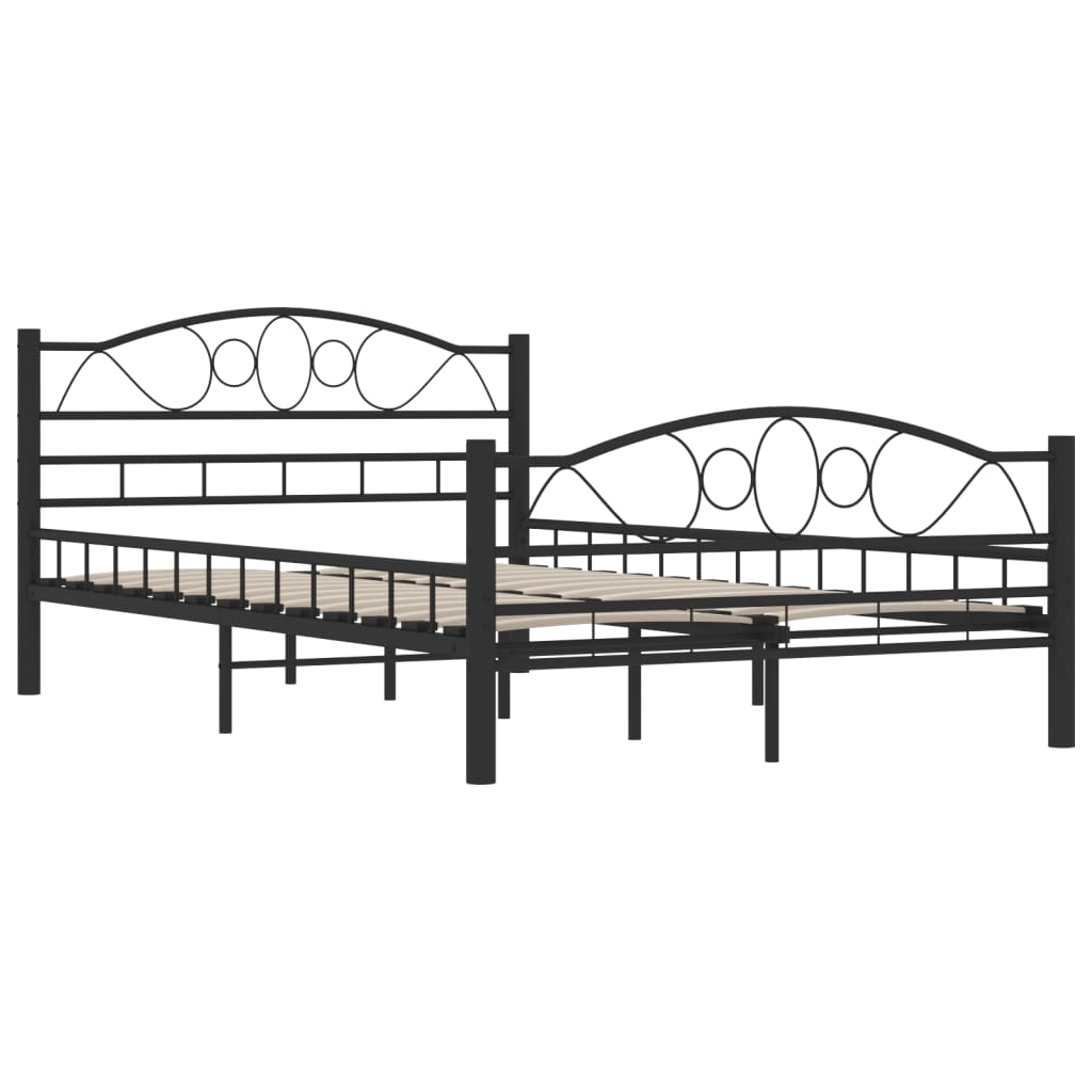 Black Steel Bed Frame 120x200 cm - Sturdy & Modern Design