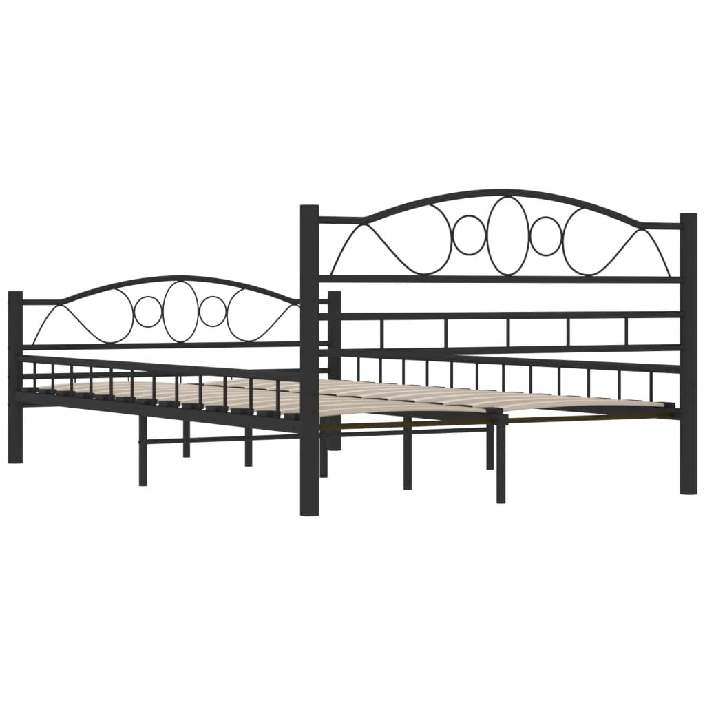 Black Steel Bed Frame 120x200 cm - Sturdy & Modern Design