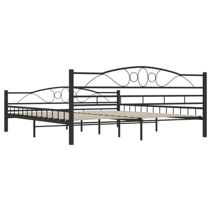 Bed Frame without Mattress Black Steel 180x200 cm Super King