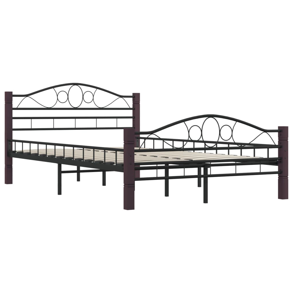 Black Metal Bed Frame 120x200 cm - Durable and Stylish Design